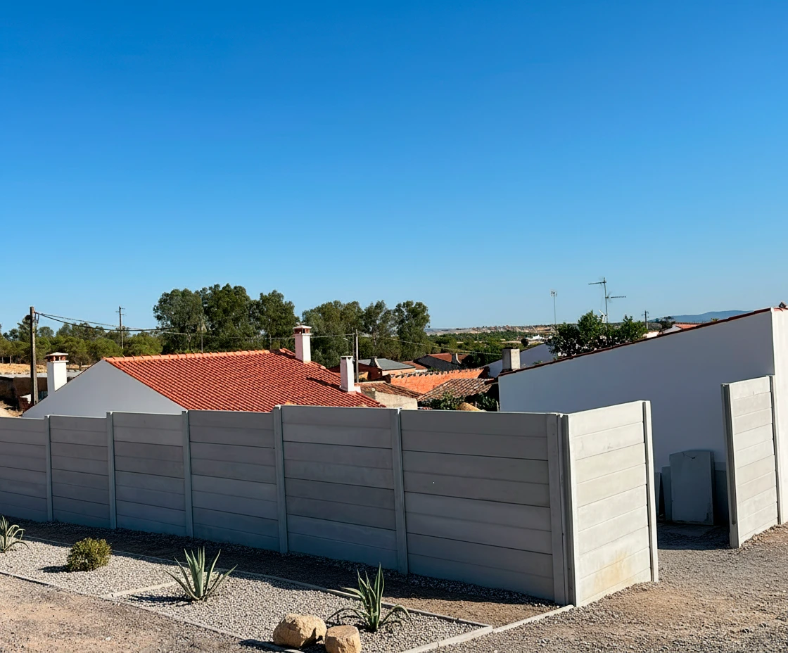 Muros e vedações prefabricados de betão em Beja, Évora — murosprefabricados.pt